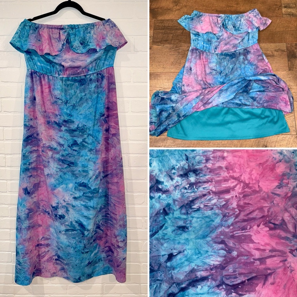 Band of Gypsies Strapless Tie Dye Maxi Dress